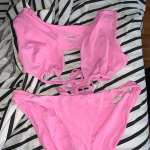 Pink Frankies Bikini Tie Front Set